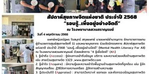 สัปดาห์สุขภาพจิตแห่งชาติ ประจำปี 2568 04 11 2568